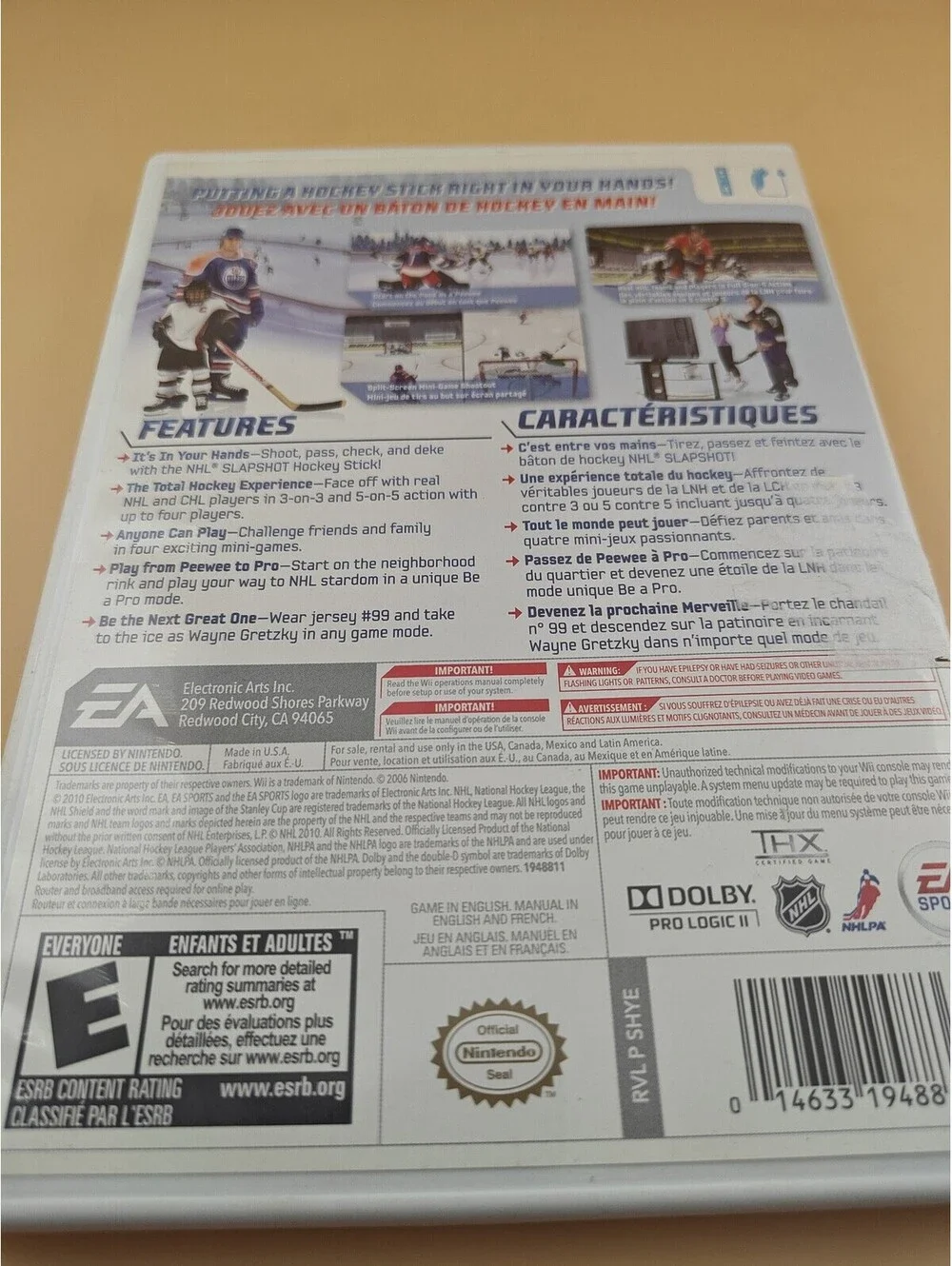 NHL Slapshot Nintendo Wii 2010 Complete Disc Case Manual Hockey Game
